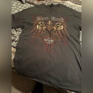 Hard Rock Cafe Black and Brown Graphic Tee